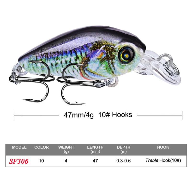 Micro señuelo Minnow flotante hundimiento 47mm para lubina y trucha - imagen 4