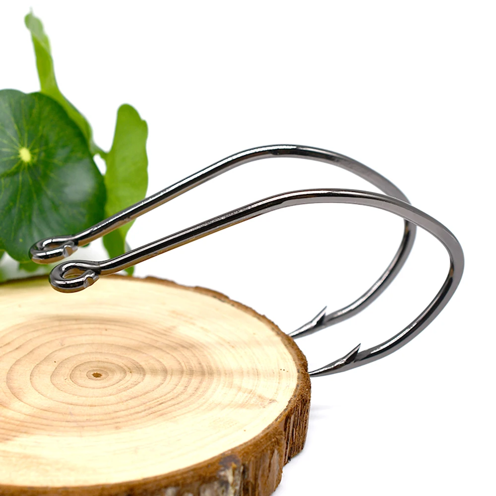 MNFT-anzuelo de pesca grande afilado de acero al carbono, anzuelo afilado de 8x4cm, para agua salada, afilado, 10 piezas - imagen 4