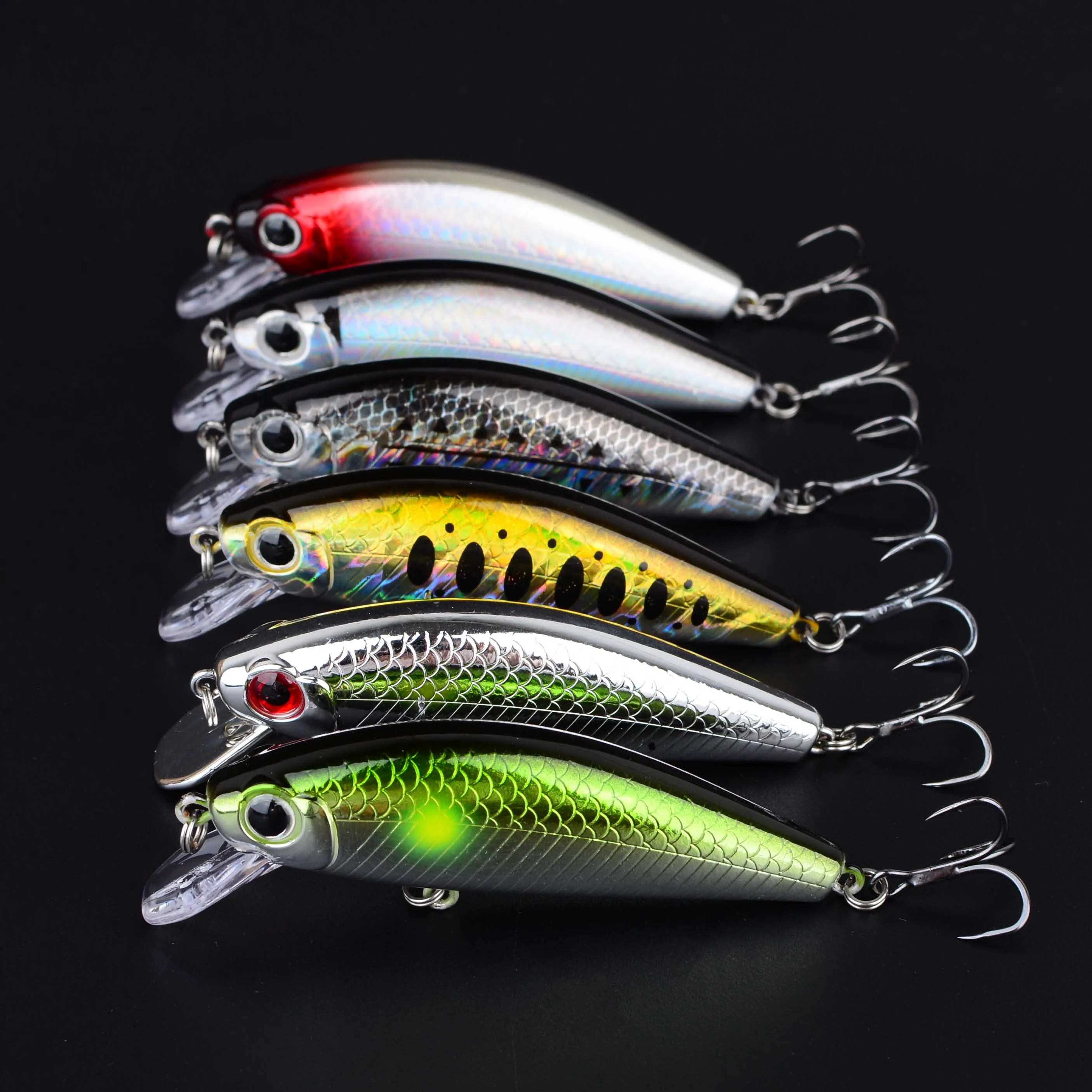 6 uds Minnow Señuelos de Pesca Jerkbait Bass Pike Carkbait Wobblers Swimbait cebo profesional - imagen 4