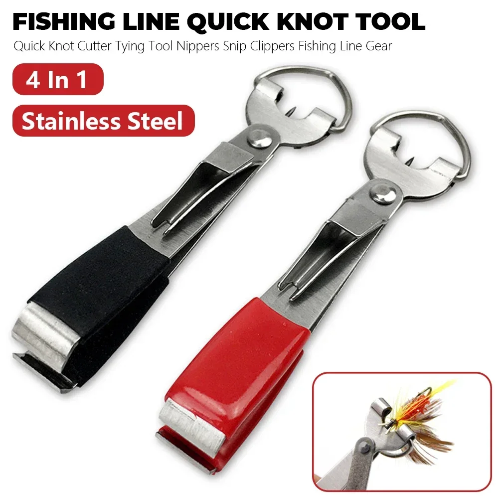 Herramienta de pesca con nudo rápido, cortador de línea de atado de moscas, tijeras de línea, alicates, Retractor, accesorios de aparejos - imagen 2
