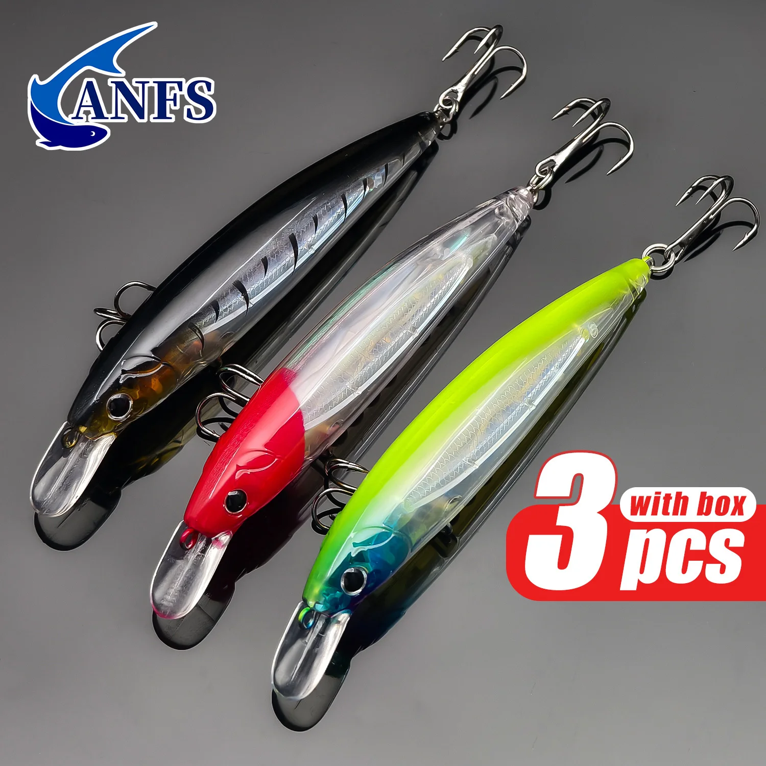 ANFS Kit de Señuelos de Pesca de 3 Piezas: Cebo Artificial para Pesca en Agua Dulce y Salada, Regalo Perfecto para Pescador - imagen 5