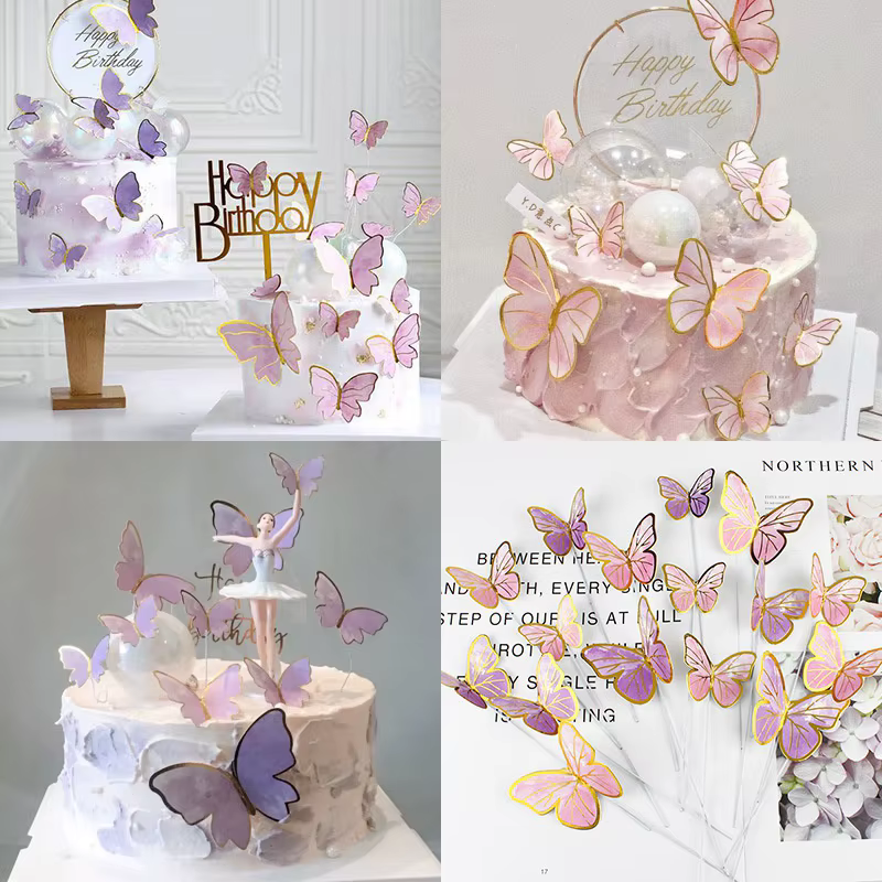 Mariposa sobre cupcake rosa