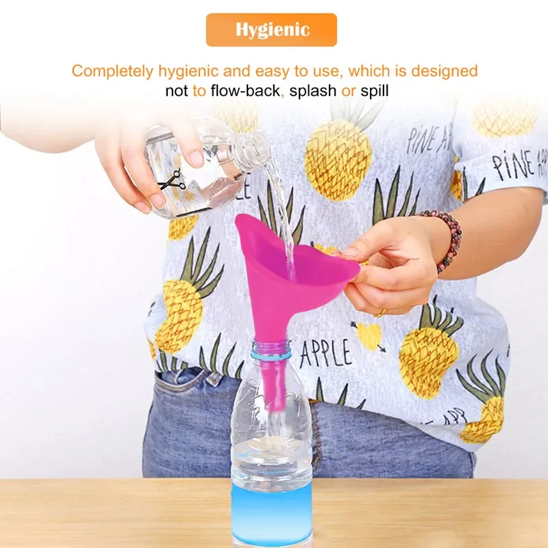 Dispositivo de orina portátil para mujer, urinario de viaje suave, con embudo, ideal para acampar, 1 unidad - imagen 3