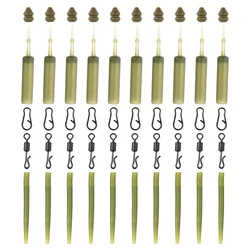 Hirisi-Kit de aparejo de pesca de carpa, 10 juegos, broches giratorios de pesca, aparejo de helicóptero, funda de gancho, accesorios de pesca M7