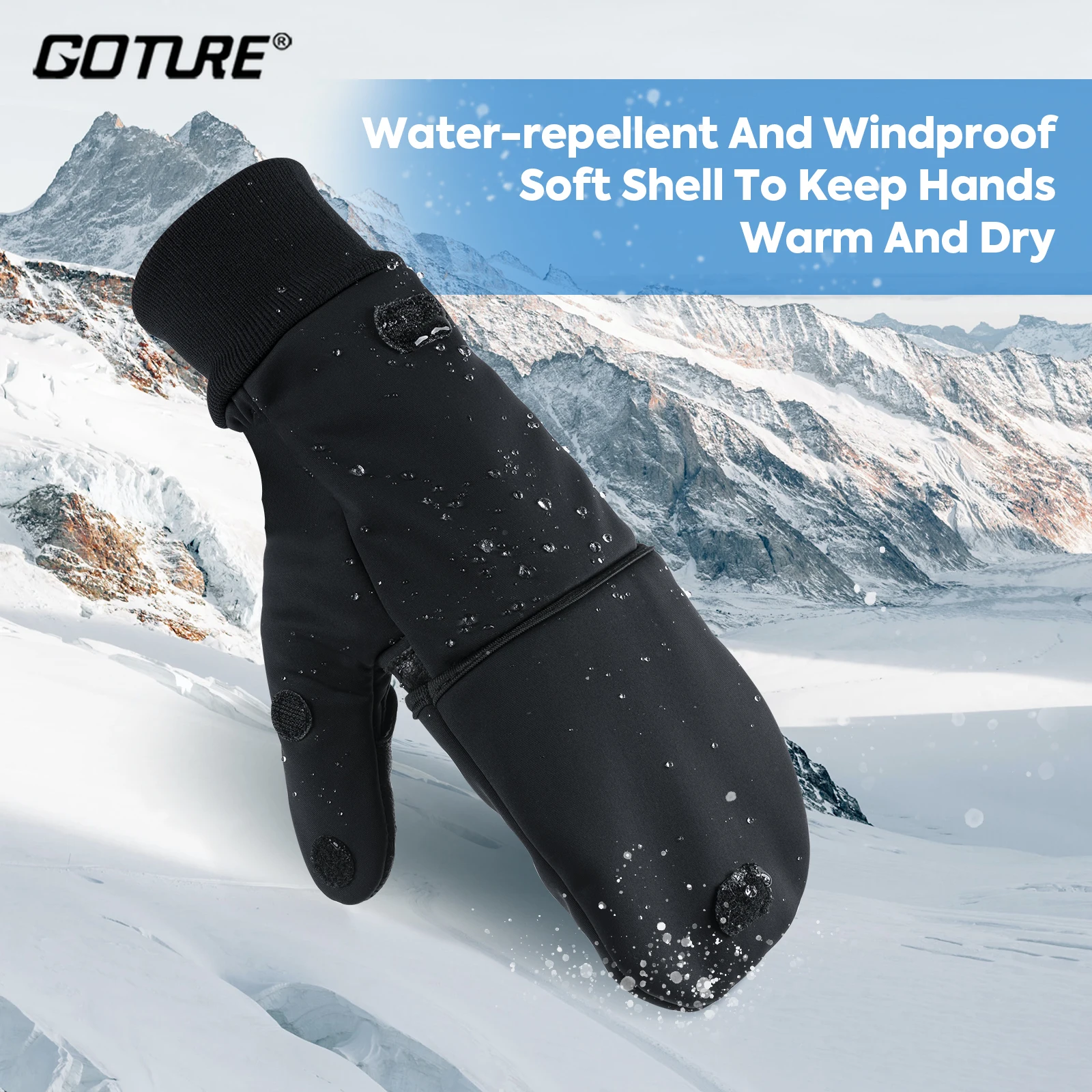 Guantes Goture Invierno Pesca – Cuero impermeable antideslizante medio dedo - imagen 5