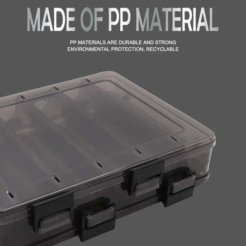 Caja de aparejos de pesca TacklePro, doble capa, 10 compartimentos, cajas de anzuelos de pesca, cebo de señuelo, anzuelos, cajas de aparejos - imagen 3