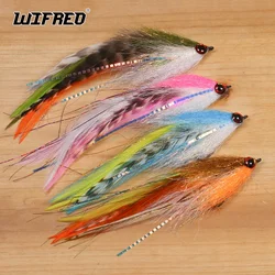 Wifreo Mosca Streamer Grizzly Hackle Ojo 3D Épico para Truca y Muskie