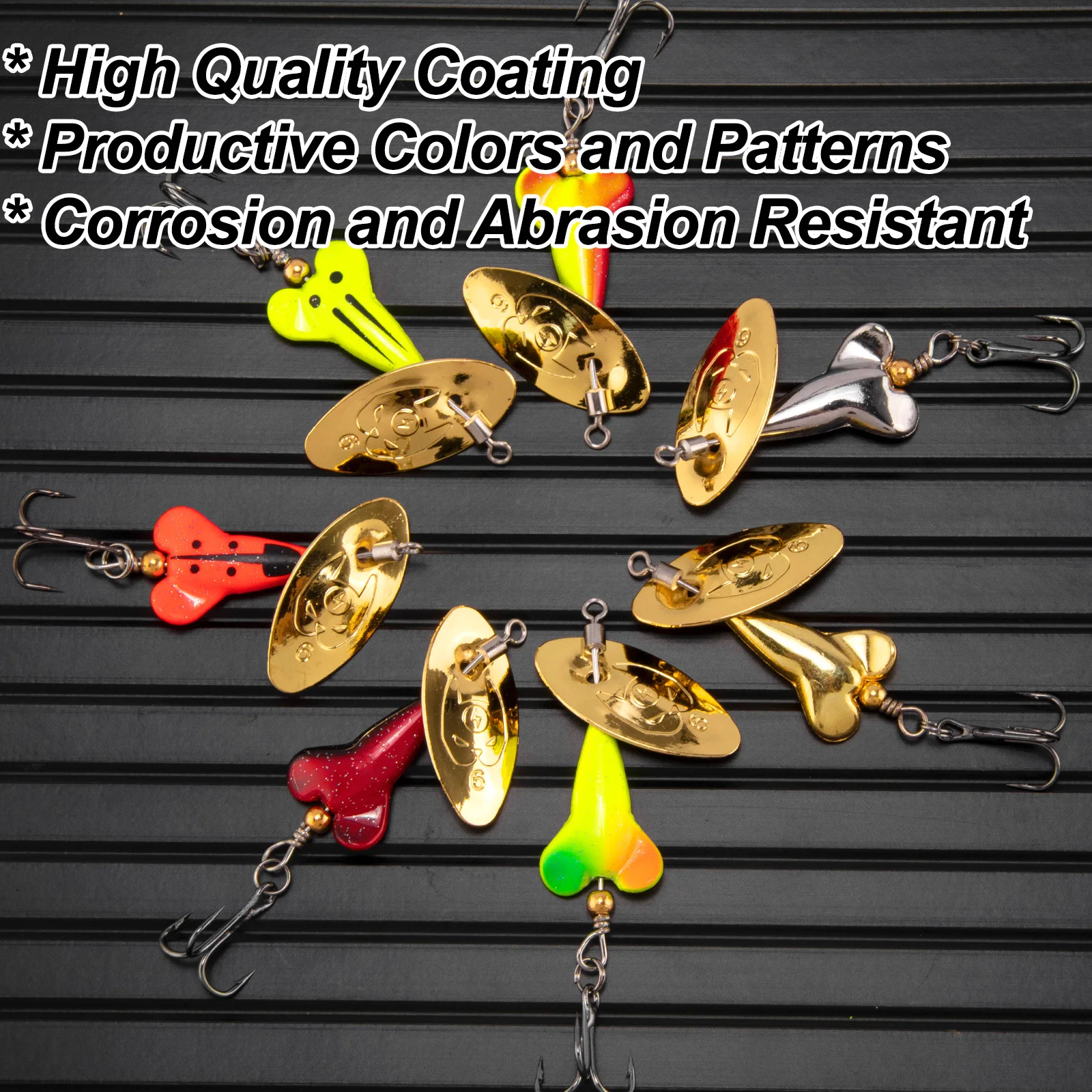 Señuelo de pesca giratorio, 3 uds., 2,8g-8,3g, cuchara de Metal giratoria en línea con anzuelo individual/acreble Wobbler para Lucio y trucha - imagen 2