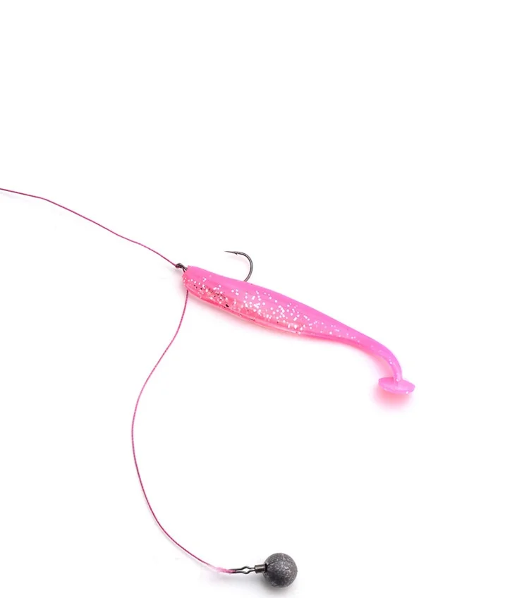 Señuelo de pesca con cola en T, cebo suave, cabeza de anzuelo de pez mandarín, 5-8.5cm, gusano, aparejo de Texas, aparejos de Carolina, lote de 10 piezas en oferta - imagen 2