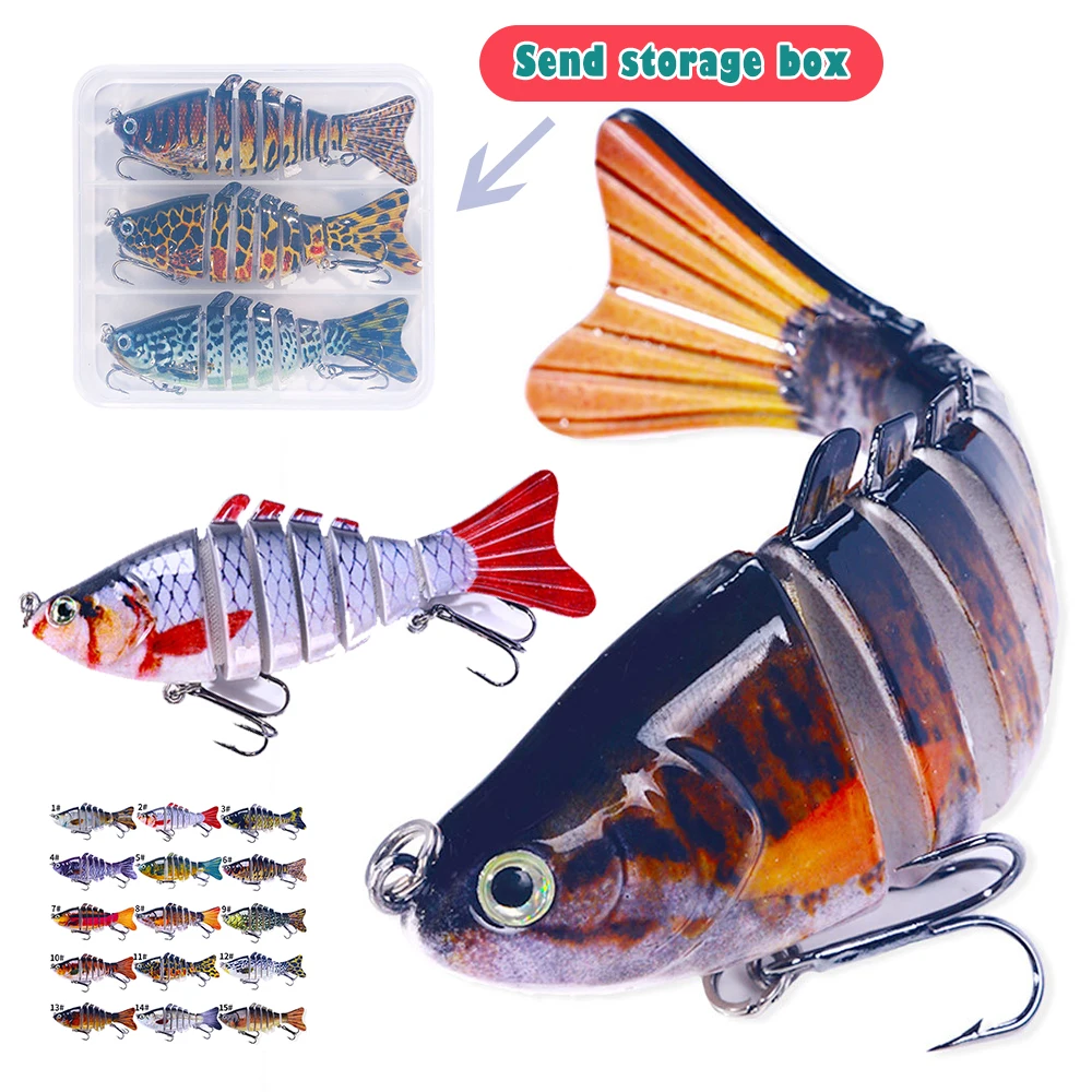 3 uds 10cm-15g Swimbait articulado Wobblers hundimiento Señuelos de Pesca cebo Artificial duro Lucio señuelo de pesca de lubina aparejos de pesca Crankbait