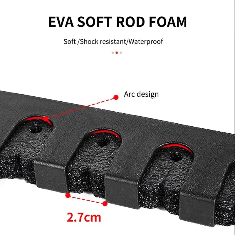 Estantes para caña de pescar, 2 uds., soporte Vertical para caña de pescar de pared, 6 cañas, soporte para caña de pescar ABS respetuoso con el espacio, herramienta de almacenamiento de montaje en pared para Pesca - imagen 3