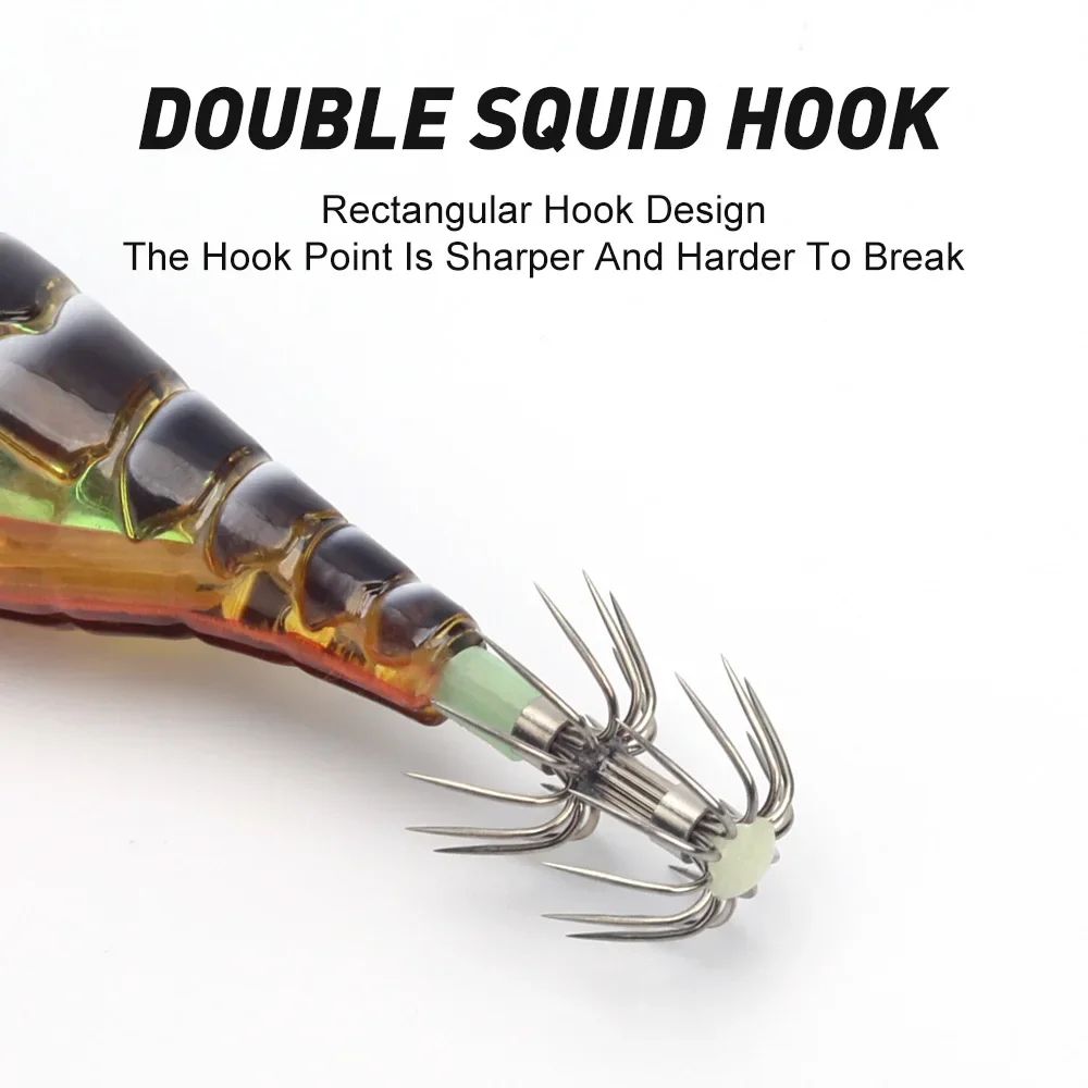 Koninkrijk EGIKING Zee Opschorting 5.8g 8.7g 10g Inktvis Jigs Kunstmatige Inktvis Haak Jigging Baits Zeevissen Inktvis EGI Lichtgevende - imagen 5