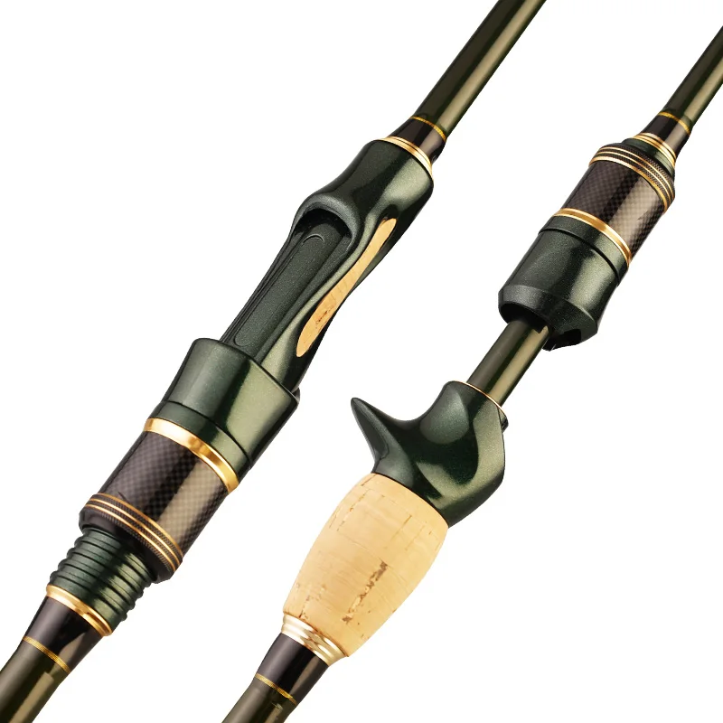 TAIYU 50cm Mini cañas de pescar de viaje 1,8 M 2,1 M 2,4 M fibra de carbono punta M caña de fundición giratoria 4-16LB tirar 4-21g caña de pescar señuelo - imagen 3