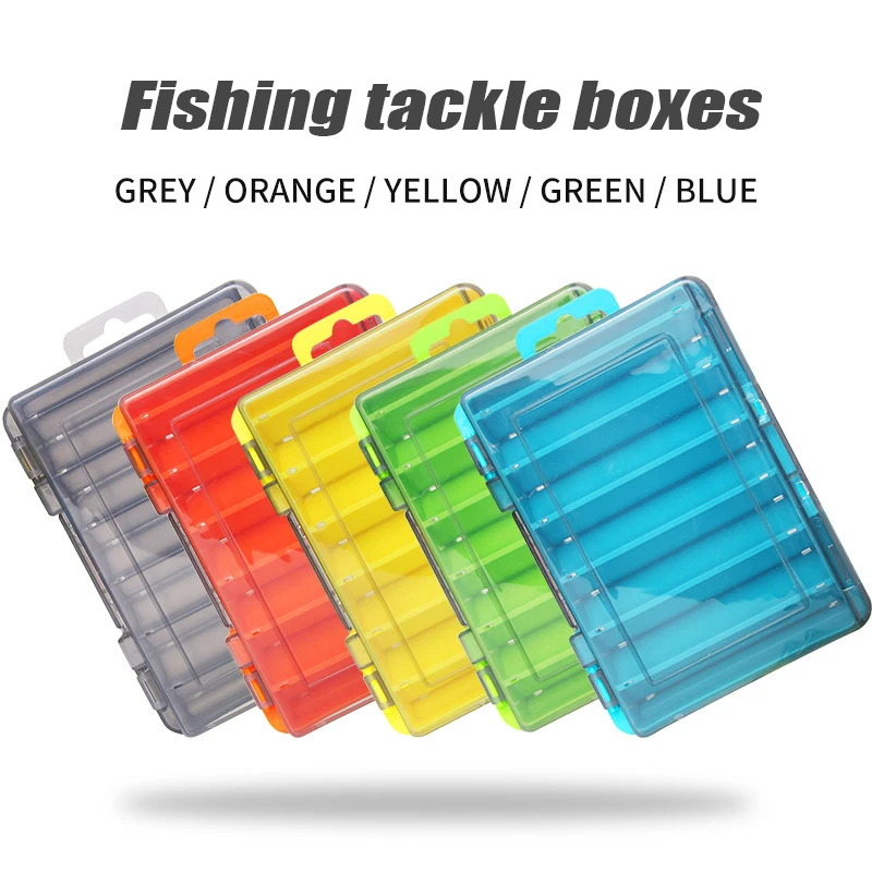 Caja de aparejos de pesca de doble cara, caja de almacenamiento de 12 celdas para cebo, señuelo, gancho, accesorios de herramientas de pesca, caja de almacenamiento para Wobblers - imagen 2