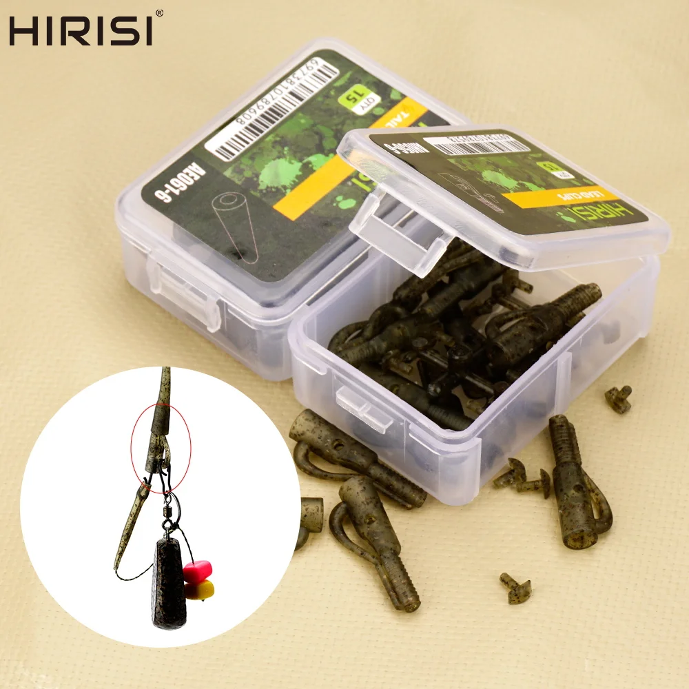Hirisi 15 Uds Clips de plomo de seguridad para pesca de carpa con Pin para aparejos terminales de pesca AH056-6 accesorios de pesca
