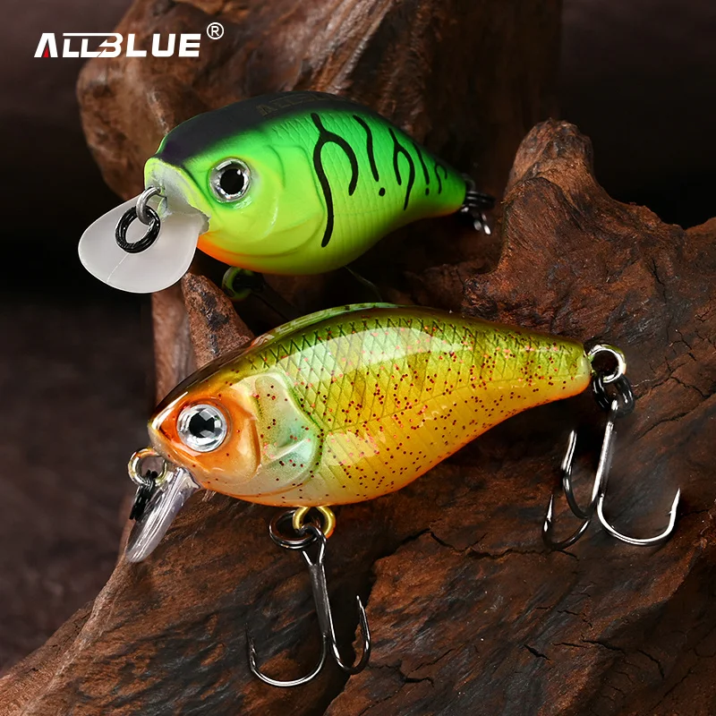 ALLBLUE-señuelo de pesca duro, Crankbait 38mm 4g, sonajero poco profundo, flotante, pececillo, manivela Artificial, aparejos de trucha - imagen 5
