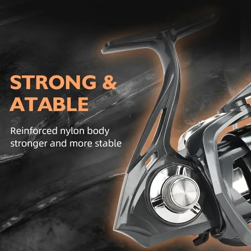 Carrete de pesca giratorio serie 2000-7000, rueda giratoria ultraligera de arrastre máximo de 15KG para Surfcasting para lubina, Lucio, agua salada y dulce - imagen 5