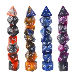Dados poliédricos bicolor para TRPG y DND, accesorios de juego