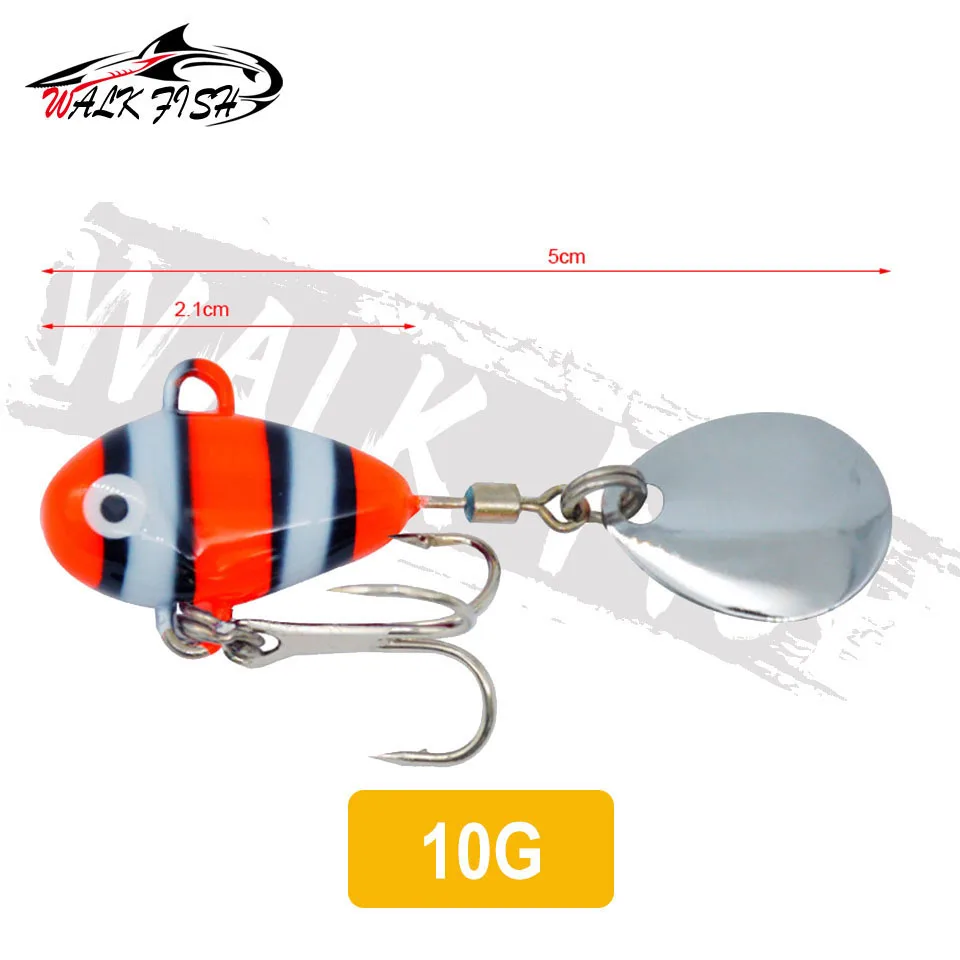 WALK FISH-Señuelos de Pesca giratorios, 1 piezas, 10g, 14g, Swimbait, Spinnerbait, Vib, cebo Artificial de Metal, aparejos de pesca de carpa - imagen 2