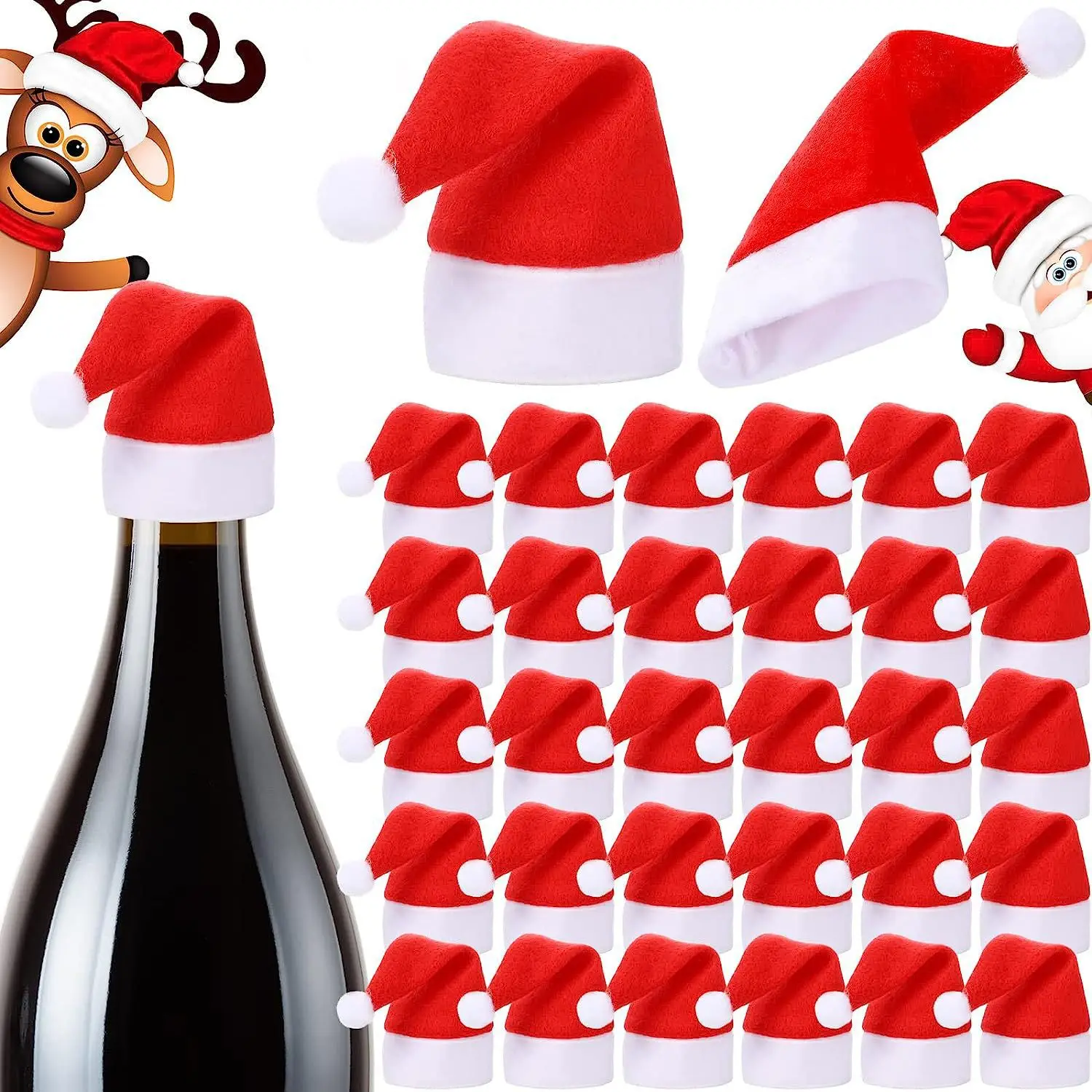 Fundas navideñas para botellas y sobres para cubiertos