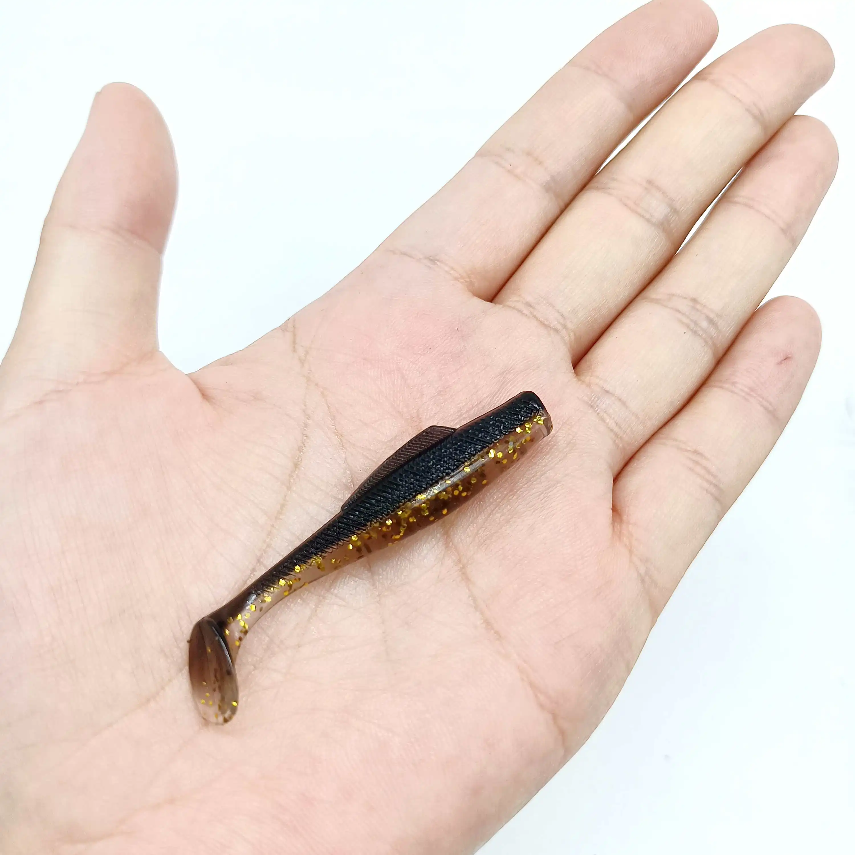 DUODUOYU, 6 uds., nuevo señuelo de pesca suave de TPE, 1,7g/55mm, cola en T, Swimbait de silicona suave, Wobbler para Lucio, lubina, Shad, aparejos de pesca - imagen 4