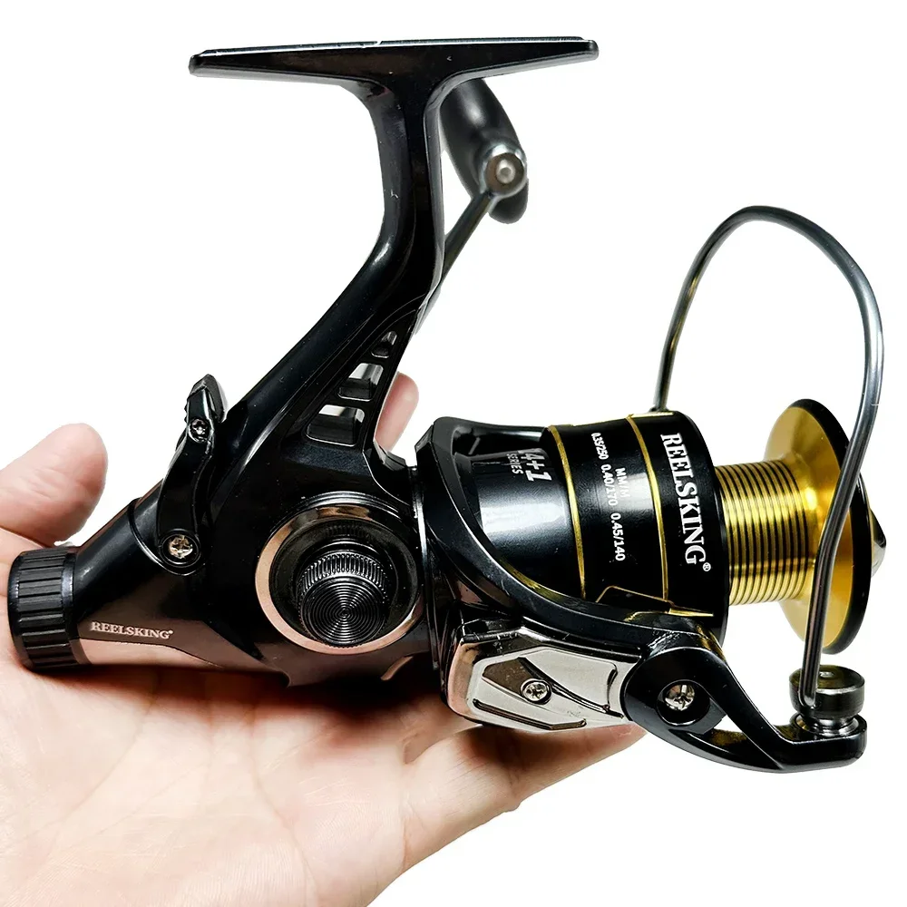 Carrete de pesca giratorio 5,2: 1/4.9:1, carrete de Metal serie 3000-6000, rueda de pesca de carpa, freno doble, carrete de fundición suave - imagen 4