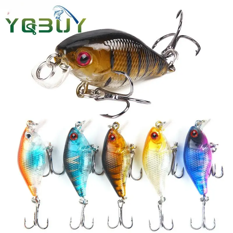 Vissen lokken Crank Bionische Aas 4 cm/4.6g Minoruya Aas Zwart Drie Haak Plastic Harde Aas Nep