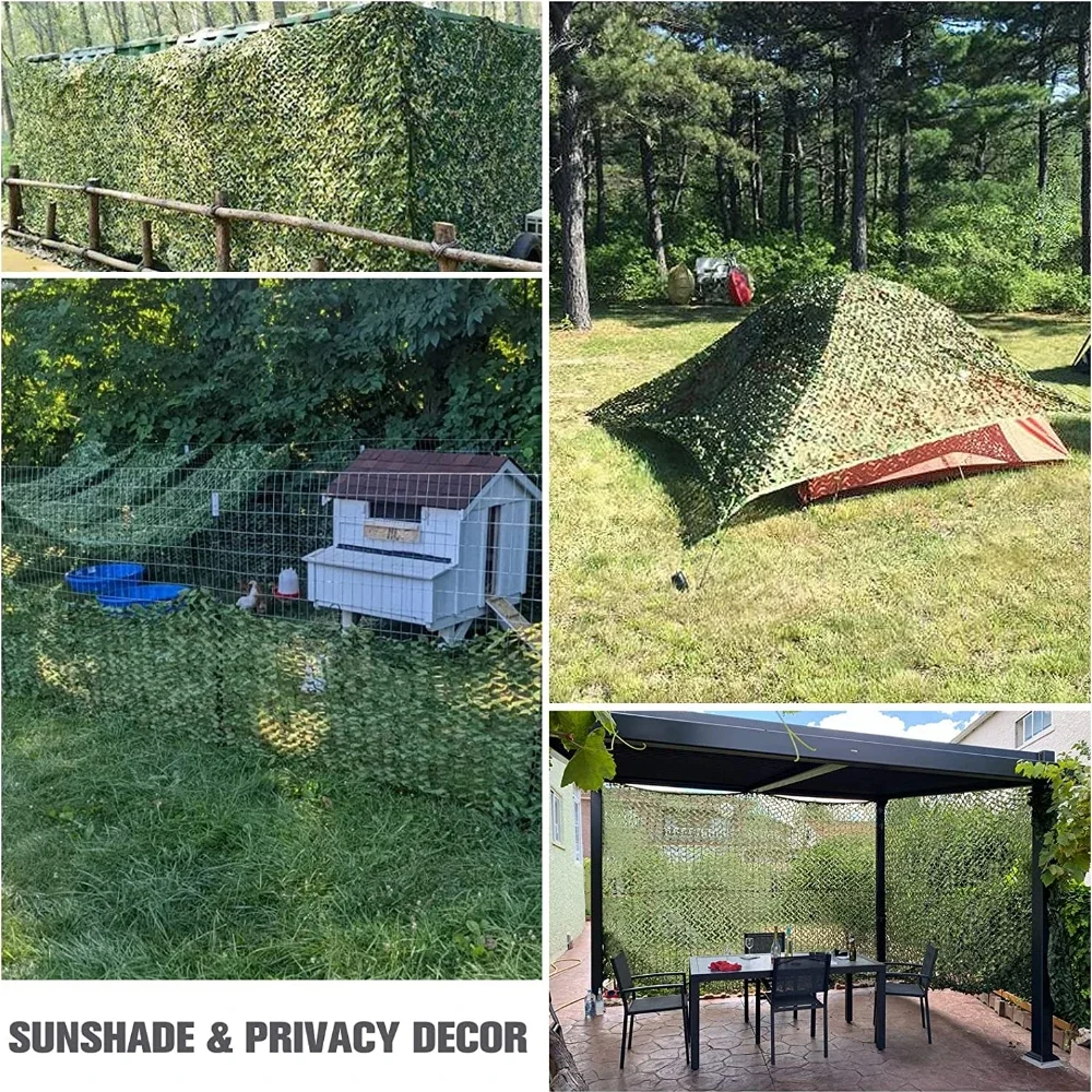 Red de camuflaje para caza, 10M x 1,5 M, 4M x 6M, redes de malla para sombrilla de entrenamiento en el bosque para acampar, refugio solar, cubiertas para sombra de coche - imagen 4