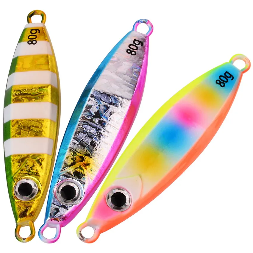 8pcs Japen Metal Cast Jig Spoon 40/60/80/100g Shore Casting Jigging Fish Sea Bass Fishing Lure Artificial Bait Tackle - imagen 5