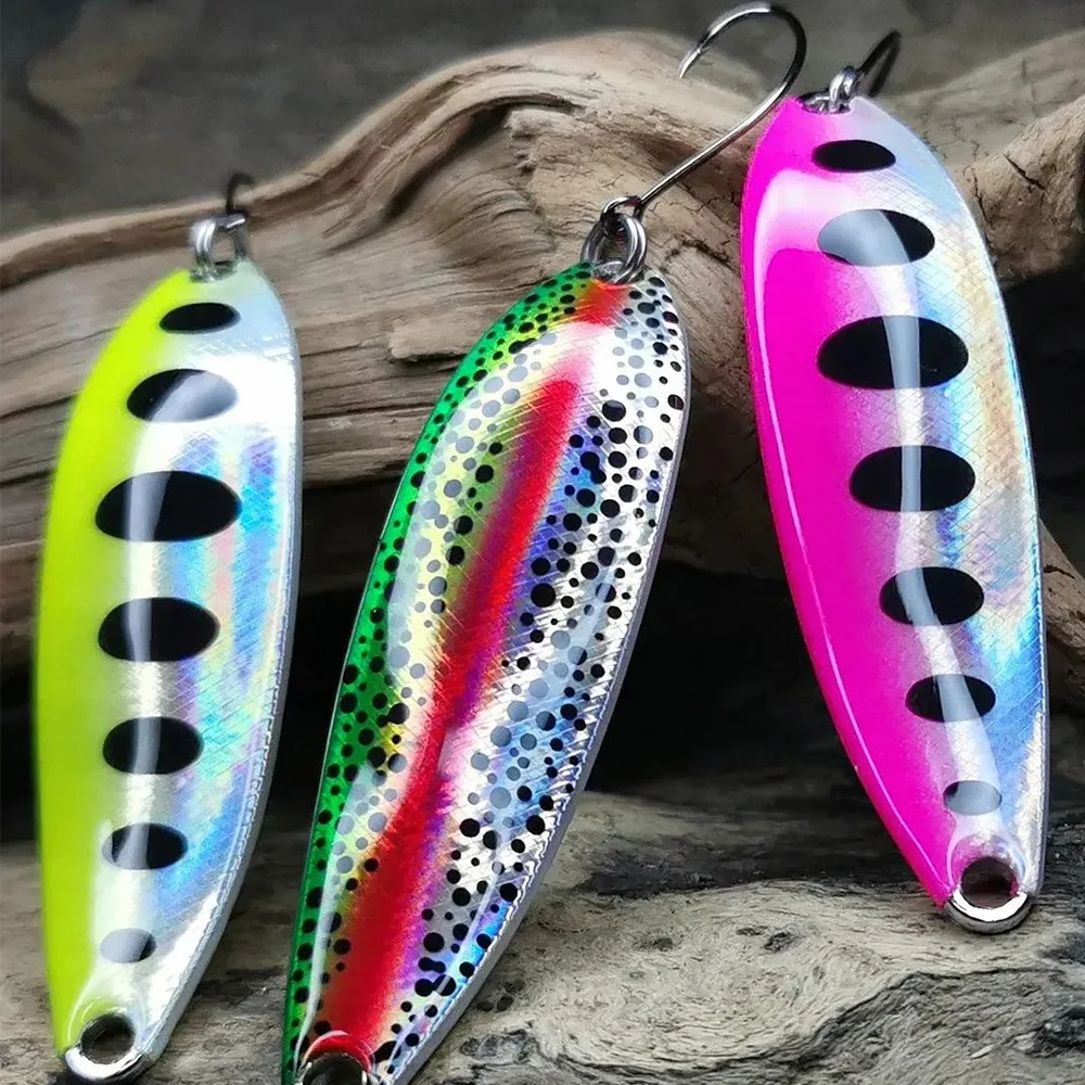 Cebo de Pesca con cuchara para trucha, perca de salmón, 2,2g/2,6g/4,5g, señuelo de Jigging de fundición de Metal, accesorios de aparejos Wobbler, 5 uds. - imagen 2