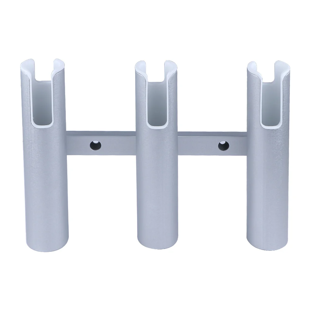 Portacañas de aluminio para barco – Tubo articulado plateado - imagen 4