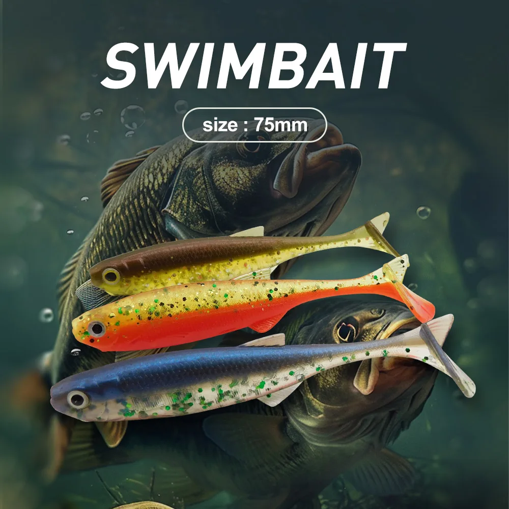 ESFISHING 2025 nuevo señuelo suave acción Shad 75mm cebo de pesca Peche para perca, Lucio, lubina, agua salada - imagen 4