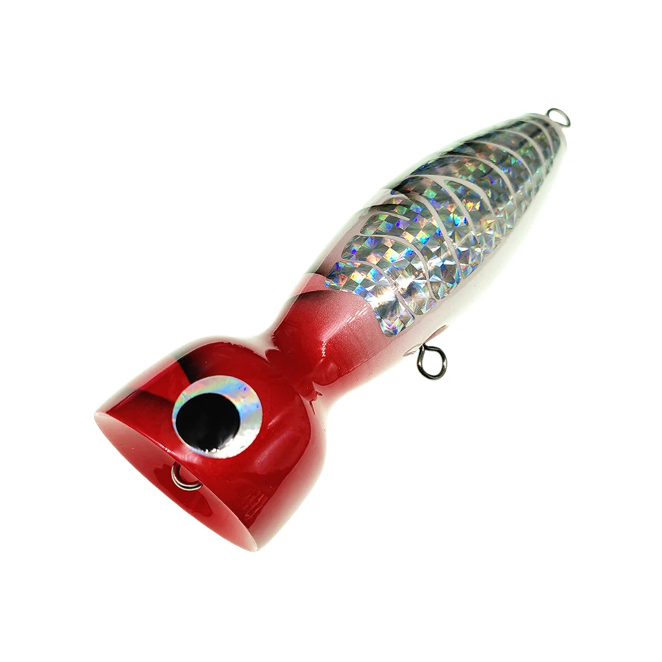 Señuelo de pesca de atún Popper, cebo de arrastre de madera para barco, 110g/160mm, carpa Artificial de agua salada, SwimBait Leurre - imagen 4