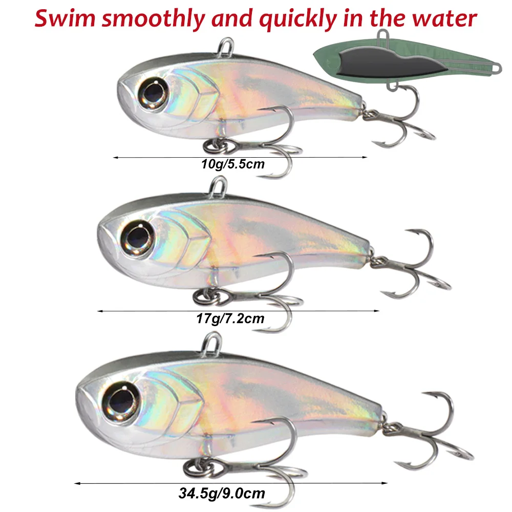 Señuelo tipo lápiz VIBRATION hundimiento – Swimbait metálico lubina - imagen 5
