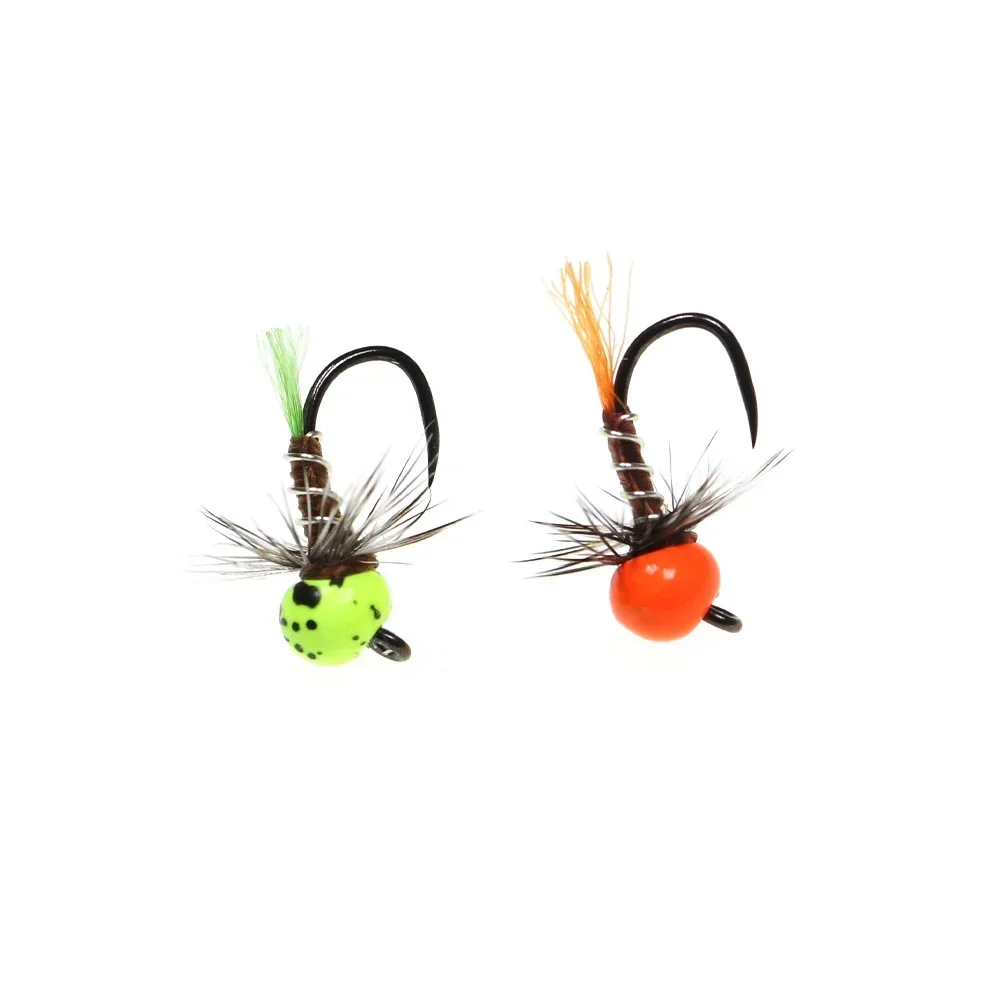 ICERIO 6 uds Jig Offset tungsteno Euro Ninfa sin púas Perdigon mosca hundimiento rápido Ninfa húmeda para trucha Grayling cebo de pesca pesca - imagen 5