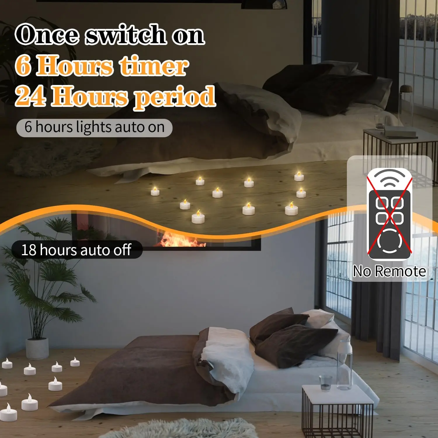 Luces LED parpadeantes sin llama con temporizador para pesca nocturna