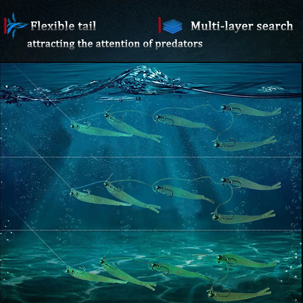 ZURYP-señuelo de Pesca suave, cebo de Pesca, cabeza de plantilla, cola en T, Wobbler, paraguas de pescado, aparejos de lubina, aparejos Leurre, Swim Cast, Señuelos de Pesca - imagen 3