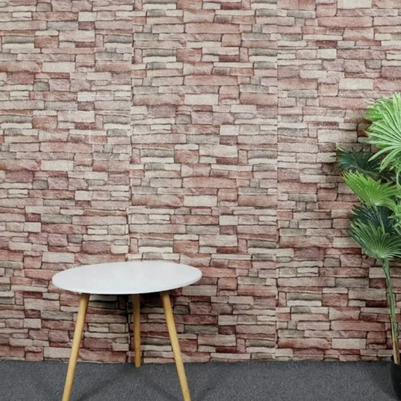 Papel tapiz con diseño de ladrillo Retro de 35x30CM, pegatinas de pared autoadhesivas de espuma suave, decoración de pared Vintage para el hogar y el dormitorio - imagen 2