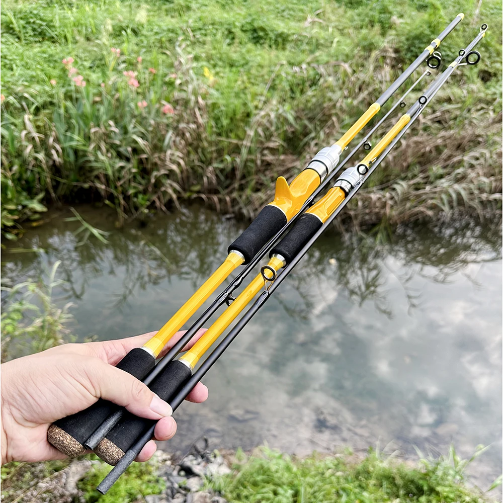 Combo de caña de pescar ultraligera giratoria/ fundida, caña de pescar de carbono de 1,65/1,8 m y relación de engranaje 7,2: 1, carrete de Baitcasting, arrastre máximo de 8kg con línea - imagen 4