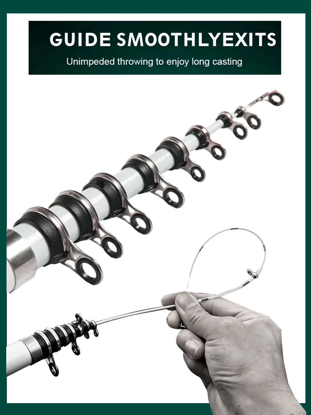 Experimente un casting suave con nuestra barra de guía para aventuras sin esfuerzo de larga duración