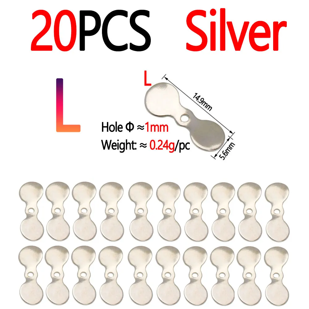 20pcs Silver L