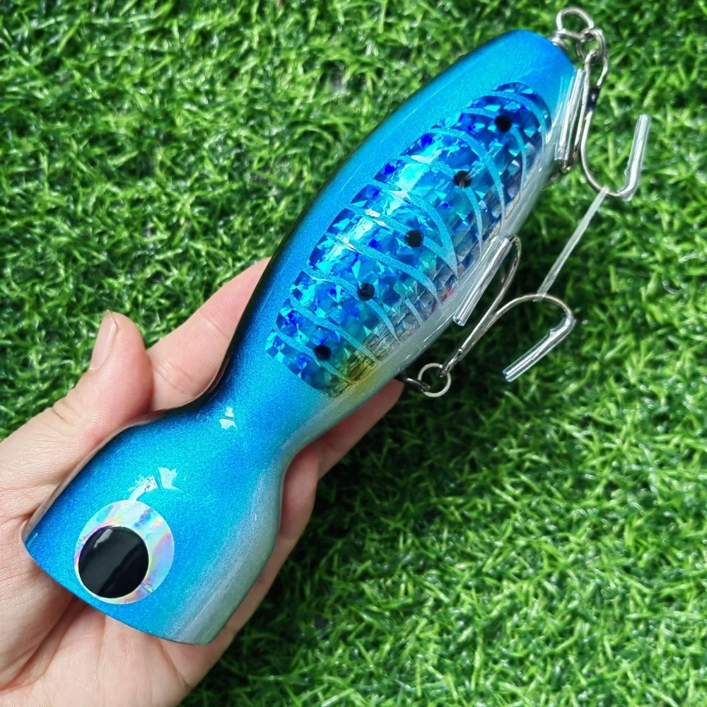 Poppers-señuelo de pesca de mar, 160mm, 100g/120g, cebos duros flotantes en forma de Z, construcción de alambre, accesorios de cosas de pesca