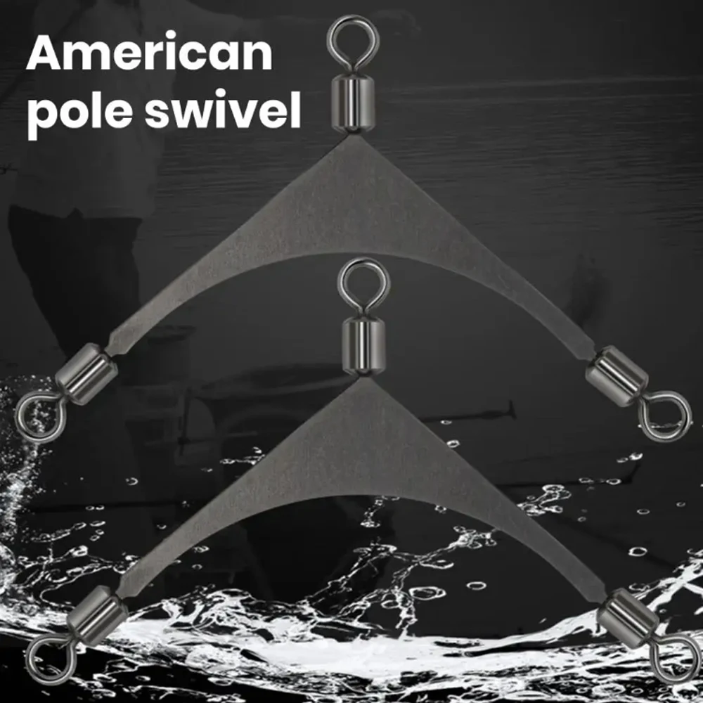 Cabezal de plantilla de pesca giratorio de 3 vías, Conector de poste rodante de acero inoxidable, anillo de conexión, evita enredos de línea, 20 piezas - imagen 5
