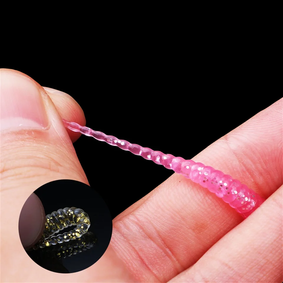 MUKUN nuevo señuelo suave 30 Uds cebo de silicona 35mm 0,3g Pin de cola recta Swimbait Wobblers gusano lubina carpa aparejos de pesca en roca - imagen 3