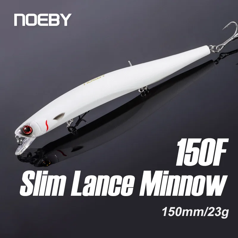 NOEBY Slim Lance Minnow 150mm 23g señuelo de pesca Wobblers flotantes cebo duro Artificial para Lucio lubina Jerkbait Señuelos de Pesca