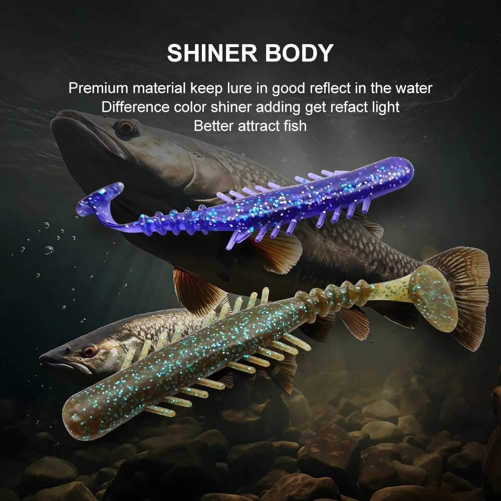 KESFISHING-Señuelos de Pesca BUGSY SHAD de 2,8 ", aparejos de pesca de Lucio, trucha, Isca, ardilla Artificial, Wobbler, cebo blando - imagen 5