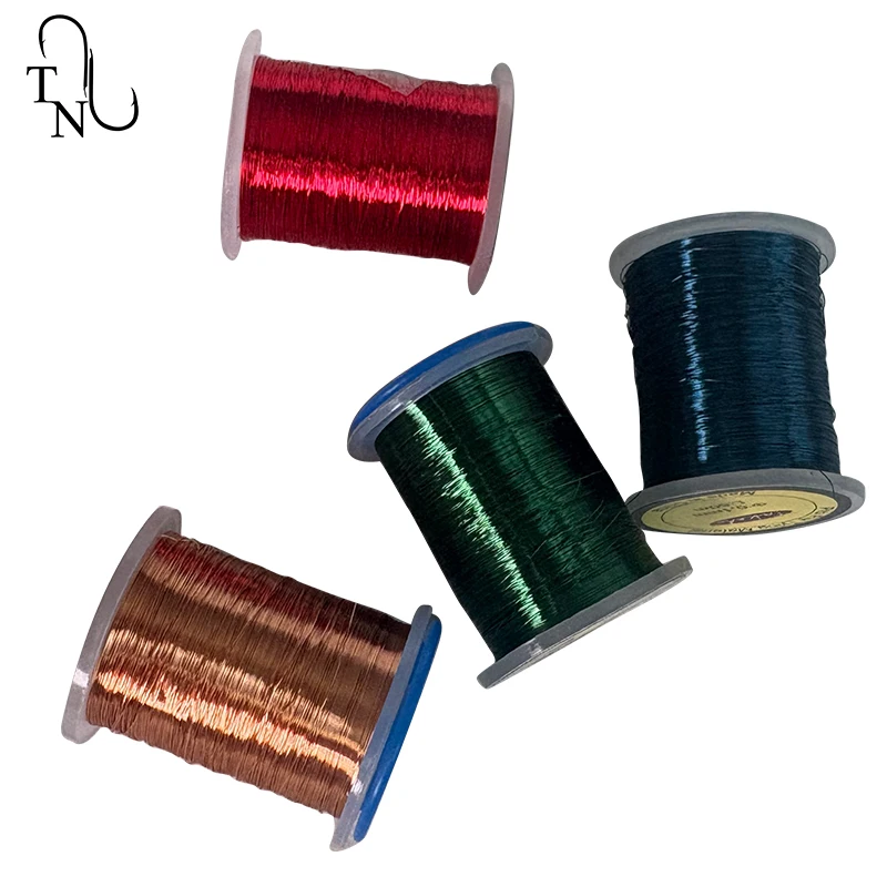 TN87 0,1 MM 50M/carrete cebo de pesca con mosca Material de atado alambre de cobre para cebo con mosca cuerpo acanalado plomo agua Metal atado de moscas hilo - imagen 2