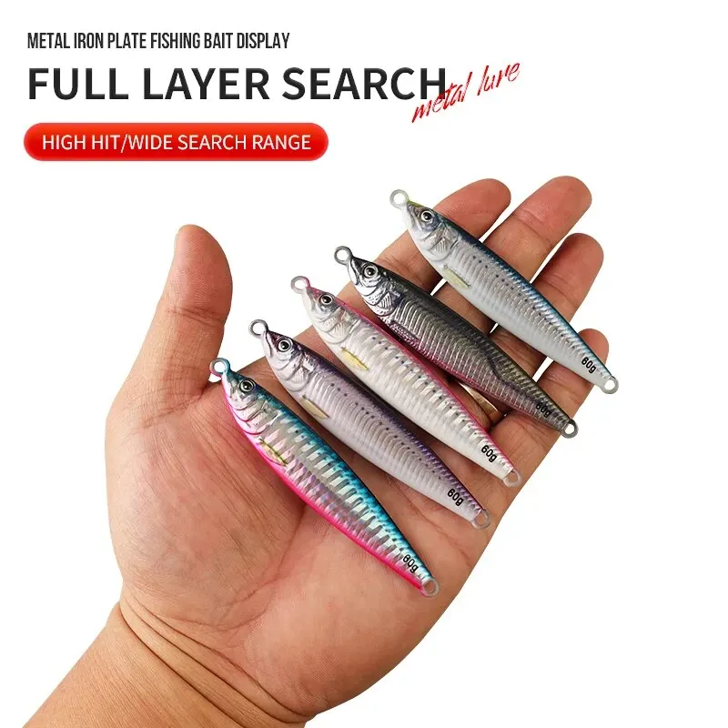TAIYU-señuelo de pesca de Jigging de Metal, 60g, estampado 3D, Wobblers que se hunden, señuelos tipo lápiz para pesca en el mar, plantillas de fundición en orilla, cebo Artificial - imagen 5