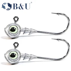 BU Jig Head con ojos luminosos para gusano - alta resistencia
