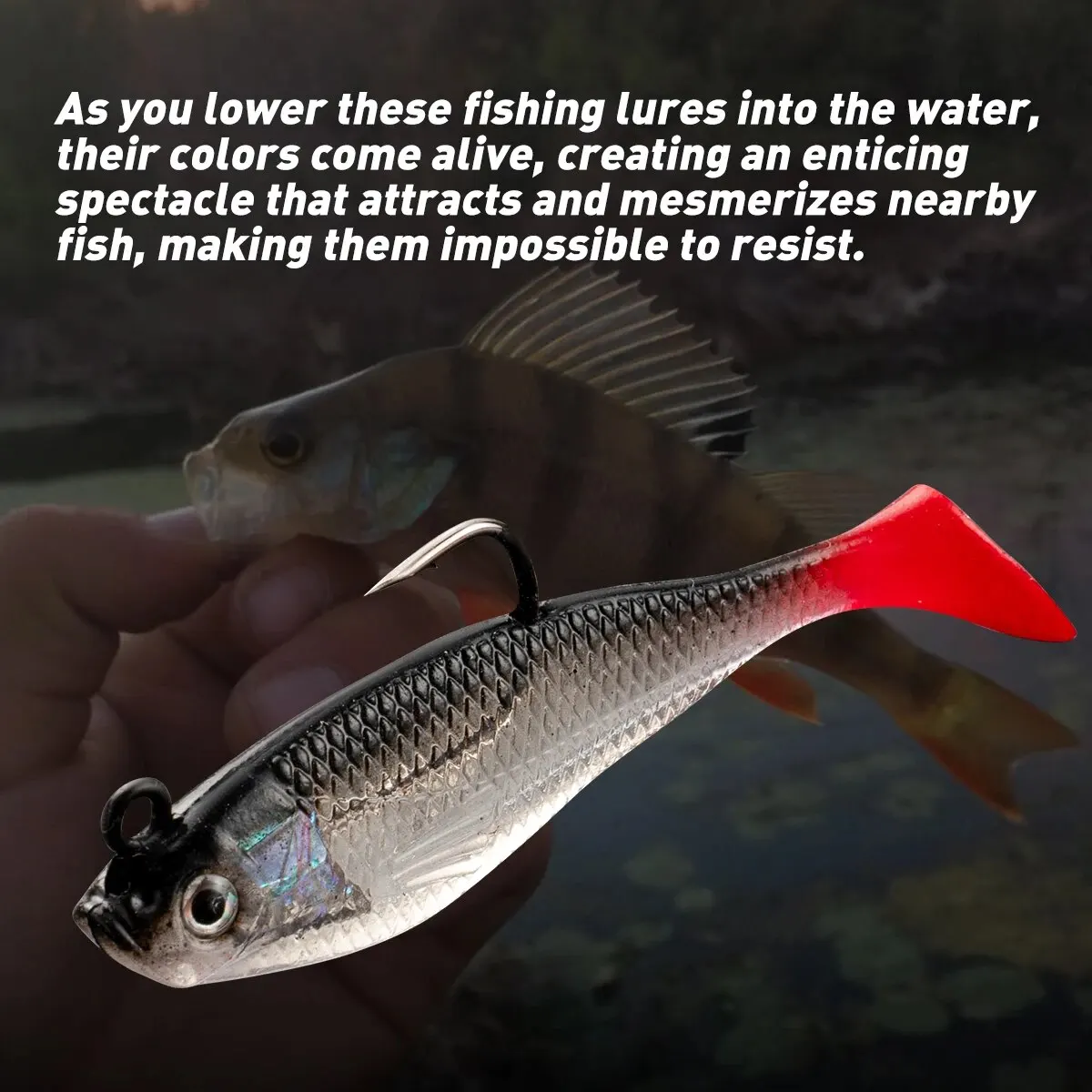 Señuelos de Pesca Wobblers para Lucio, cebo de silicona suave, plantilla de plomo, cebos artificiales, aparejos de Pesca, 5 unidades por lote - imagen 4